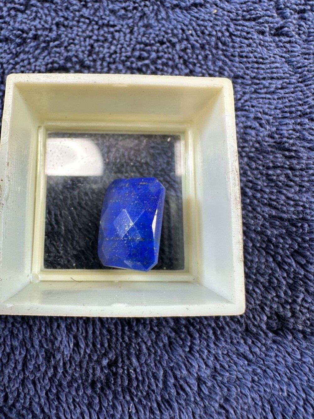 Faceted Lapis Lazuli Gemstone Blue Gold Flecks Approx 12.5ct 18x13mm